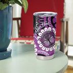 Australia Indigenous Butterflies Personalised Tumbler Cup Lupus Awareness Purple Ribbon Aboriginal Art