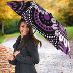 Australia Indigenous Butterflies Personalised Umbrella Lupus Awareness Purple Ribbon Aboriginal Art