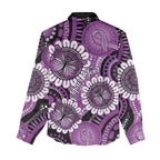 Australia Indigenous Butterflies Personalised Women Casual Shirt Lupus Awareness Purple Ribbon Aboriginal Art