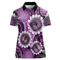 Australia Indigenous Butterflies Personalised Women Polo Shirt Lupus Awareness Purple Ribbon Aboriginal Art