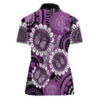 Australia Indigenous Butterflies Personalised Women Polo Shirt Lupus Awareness Purple Ribbon Aboriginal Art