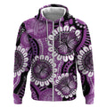 Australia Indigenous Butterflies Personalised Zip Hoodie Lupus Awareness Purple Ribbon Aboriginal Art