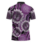 Australia Indigenous Butterflies Personalised Zipper Polo Shirt Lupus Awareness Purple Ribbon Aboriginal Art