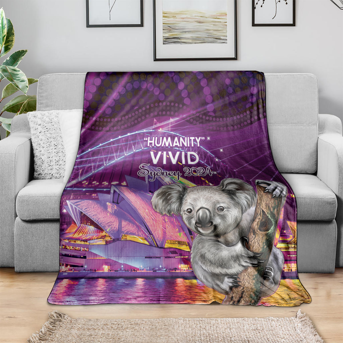 Vivid Sydney Australia Blanket Humanity Aussie Koala Fanciful Light