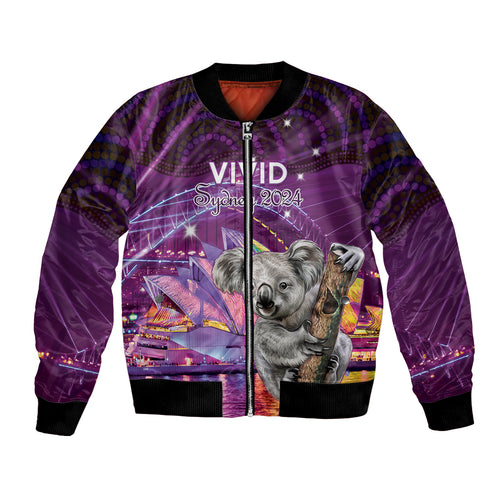 Vivid Sydney Australia Bomber Jacket Humanity Aussie Koala Fanciful Light
