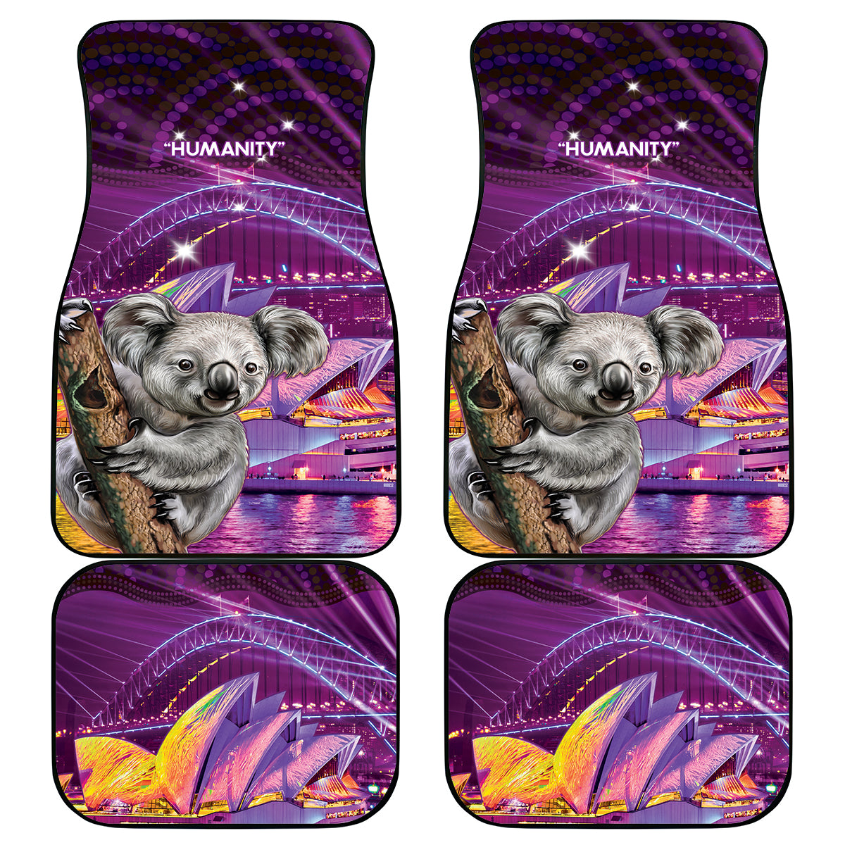 Vivid Sydney Australia Car Mats Humanity Aussie Koala Fanciful Light
