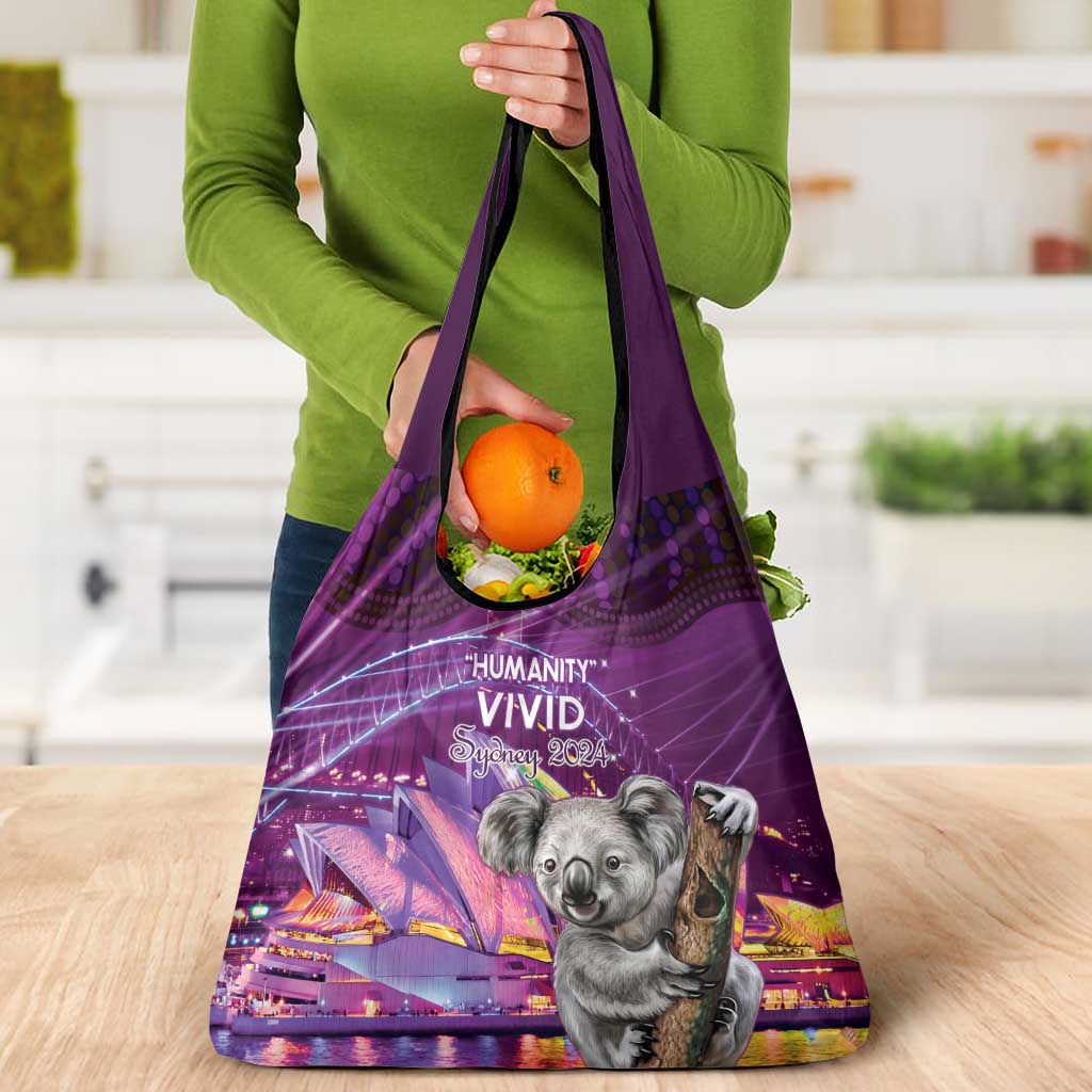 Vivid Sydney Australia Grocery Bag Humanity Aussie Koala Fanciful Light