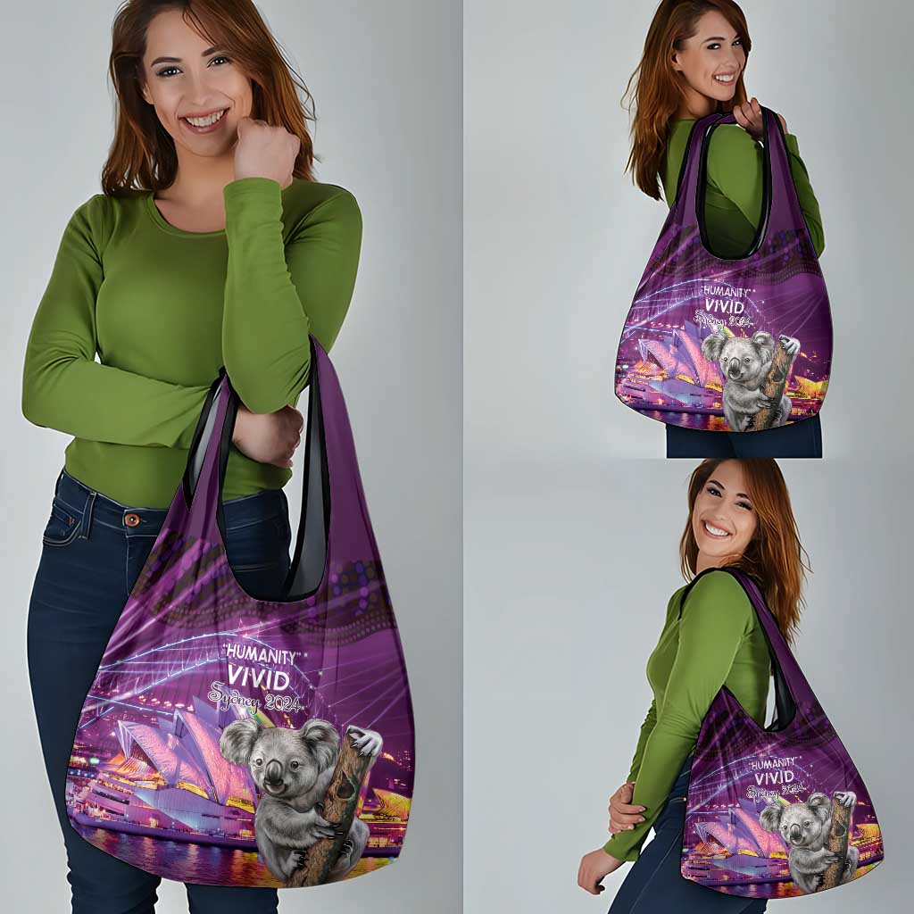 Vivid Sydney Australia Grocery Bag Humanity Aussie Koala Fanciful Light