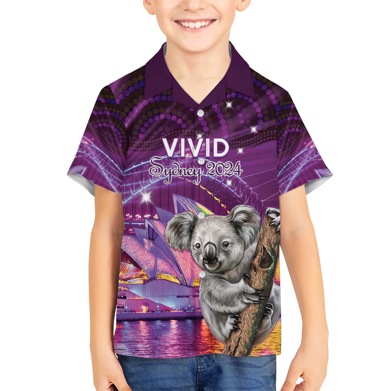Vivid Sydney Australia Hawaiian Shirt Humanity Aussie Koala Fanciful Light