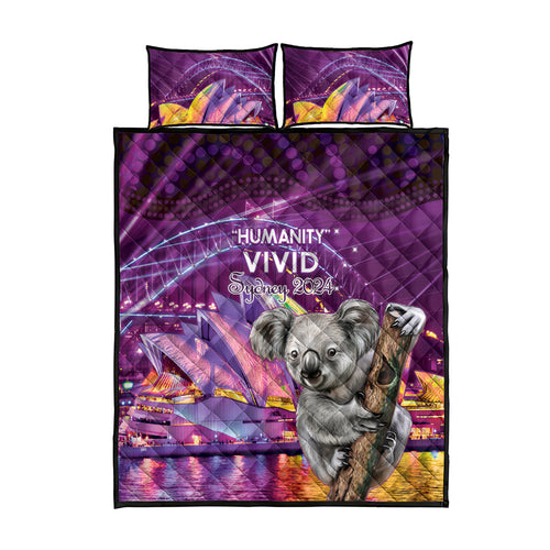Vivid Sydney Australia Quilt Bed Set Humanity Aussie Koala Fanciful Light
