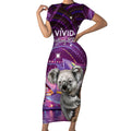 Vivid Sydney Australia Short Sleeve Bodycon Dress Humanity Aussie Koala Fanciful Light