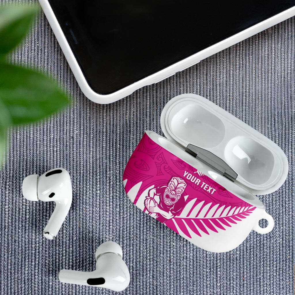New Zealand Silver Fern Rugby Custom AirPods Case Go All Black Maori Pink Version - Aussie Hoodie