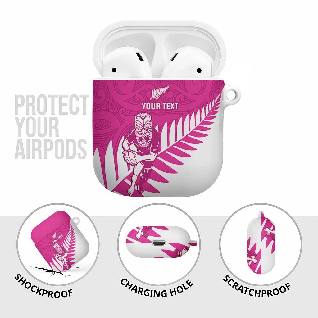 New Zealand Silver Fern Rugby Custom AirPods Case Go All Black Maori Pink Version - Aussie Hoodie