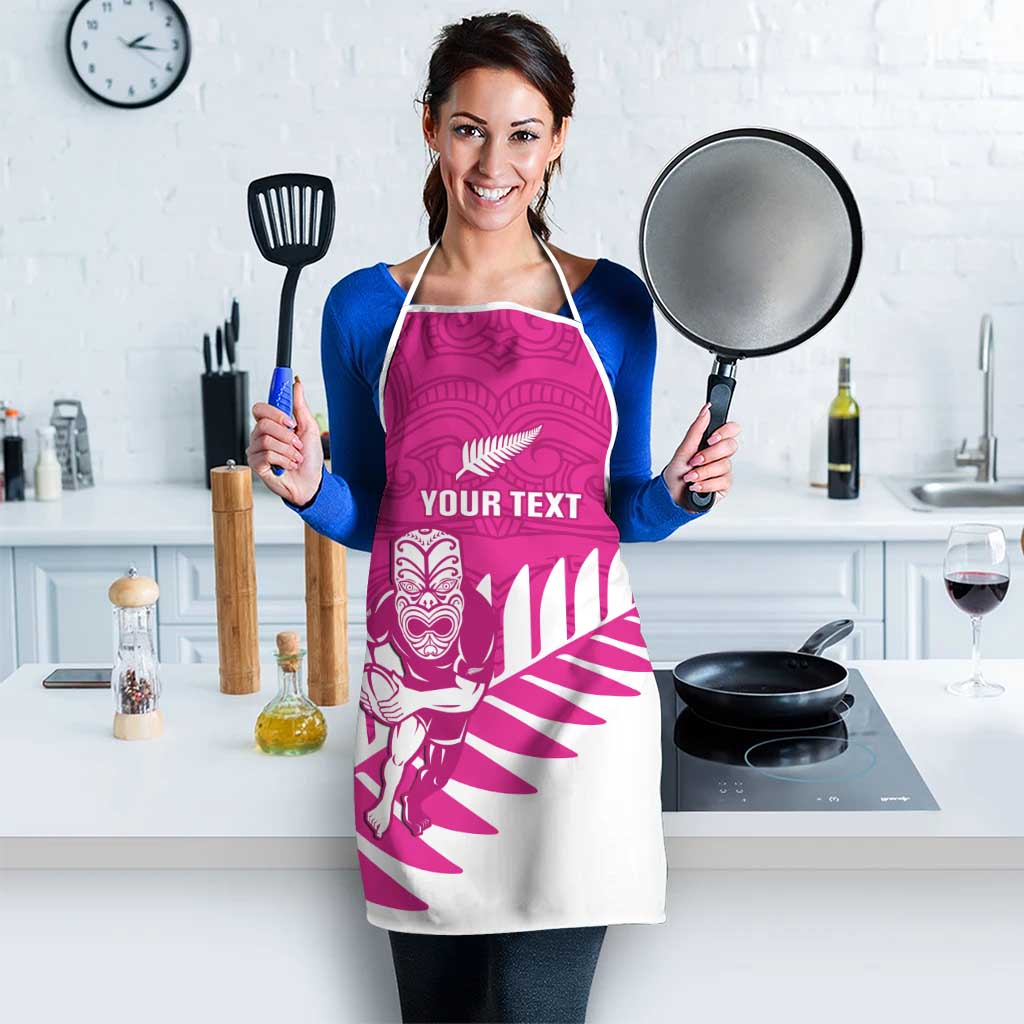 New Zealand Silver Fern Rugby Custom Apron Go All Black Maori Pink Version - Aussie Hoodie