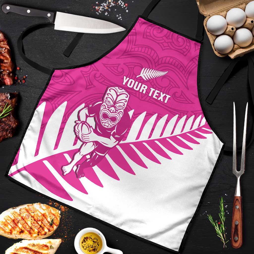 New Zealand Silver Fern Rugby Custom Apron Go All Black Maori Pink Version - Aussie Hoodie