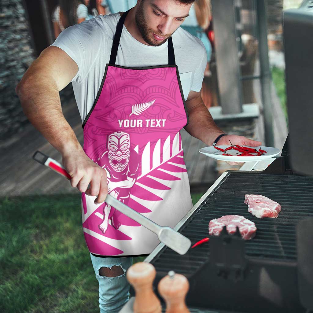 New Zealand Silver Fern Rugby Custom Apron Go All Black Maori Pink Version - Aussie Hoodie