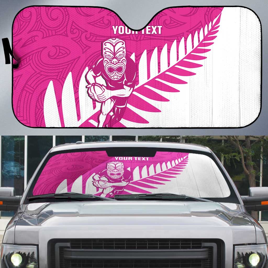 New Zealand Silver Fern Rugby Custom Auto Sun Shade Go All Black Maori Pink Version - Aussie Hoodie