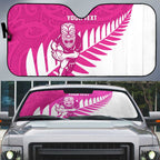 New Zealand Silver Fern Rugby Custom Auto Sun Shade Go All Black Maori Pink Version - Aussie Hoodie