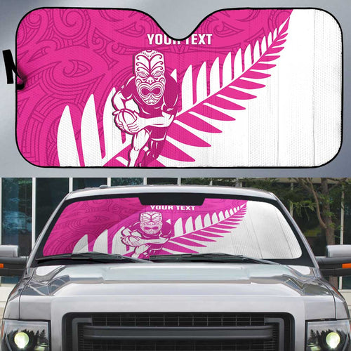 New Zealand Silver Fern Rugby Custom Auto Sun Shade Go All Black Maori Pink Version - Aussie Hoodie