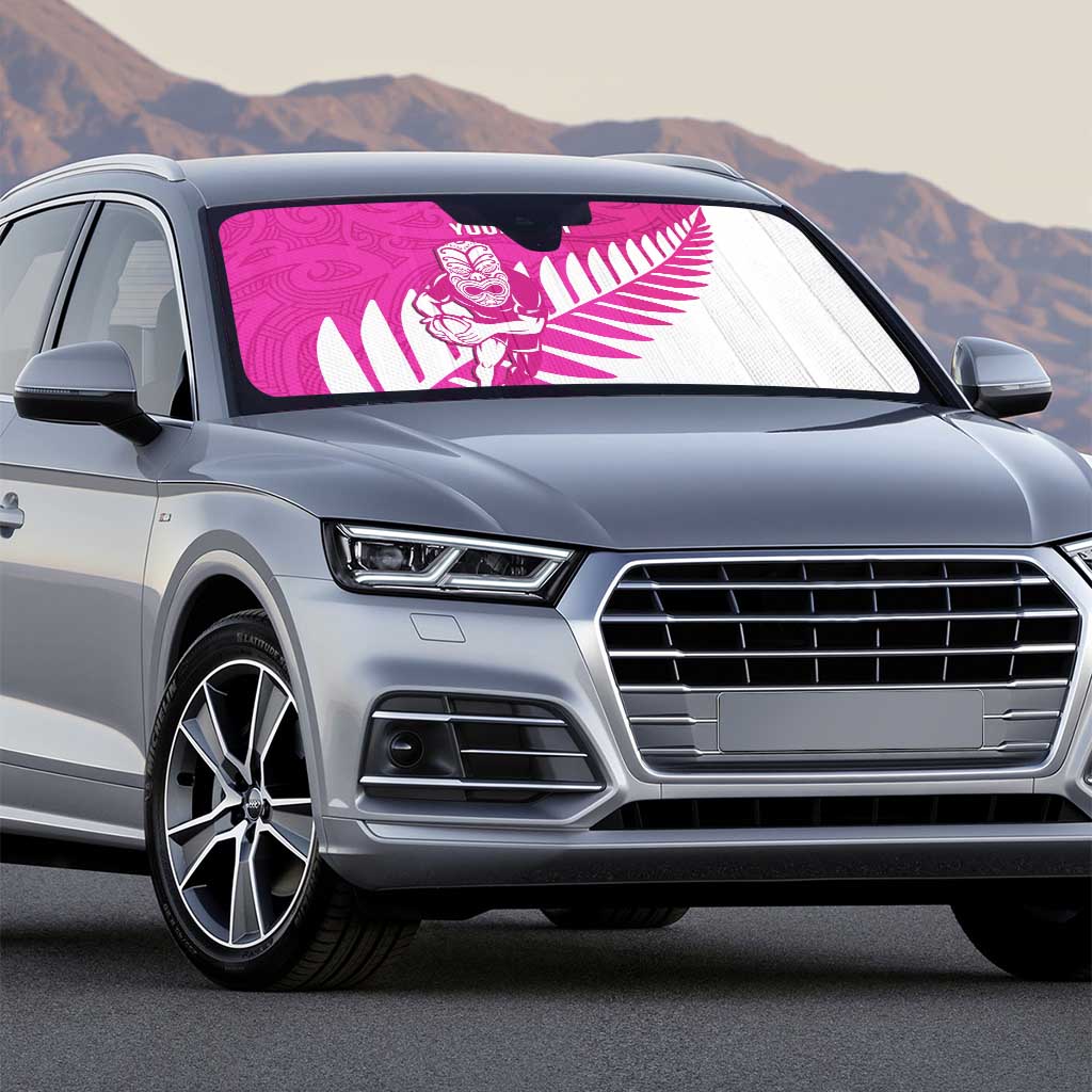 New Zealand Silver Fern Rugby Custom Auto Sun Shade Go All Black Maori Pink Version - Aussie Hoodie