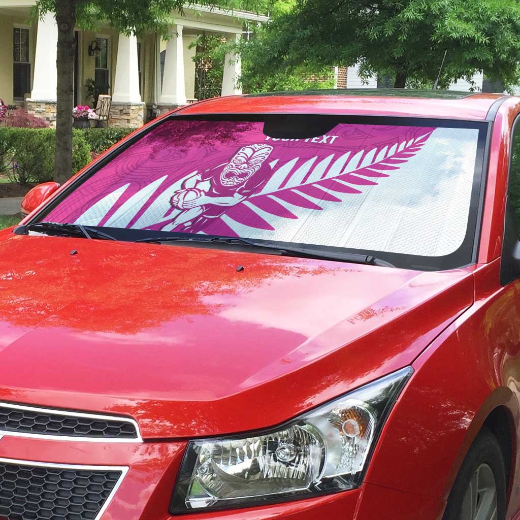 New Zealand Silver Fern Rugby Custom Auto Sun Shade Go All Black Maori Pink Version - Aussie Hoodie