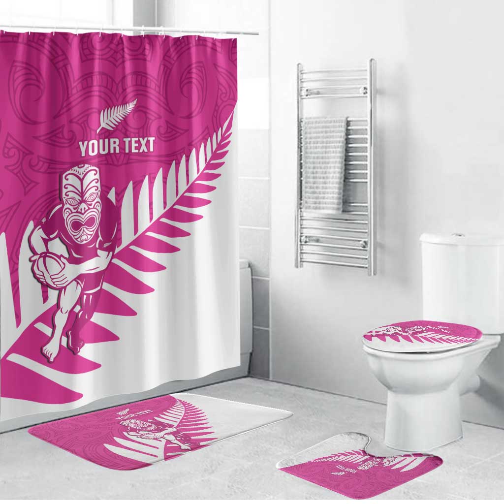 New Zealand Silver Fern Rugby Custom Bathroom Set Go All Black Maori Pink Version - Aussie Hoodie