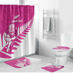 New Zealand Silver Fern Rugby Custom Bathroom Set Go All Black Maori Pink Version - Aussie Hoodie