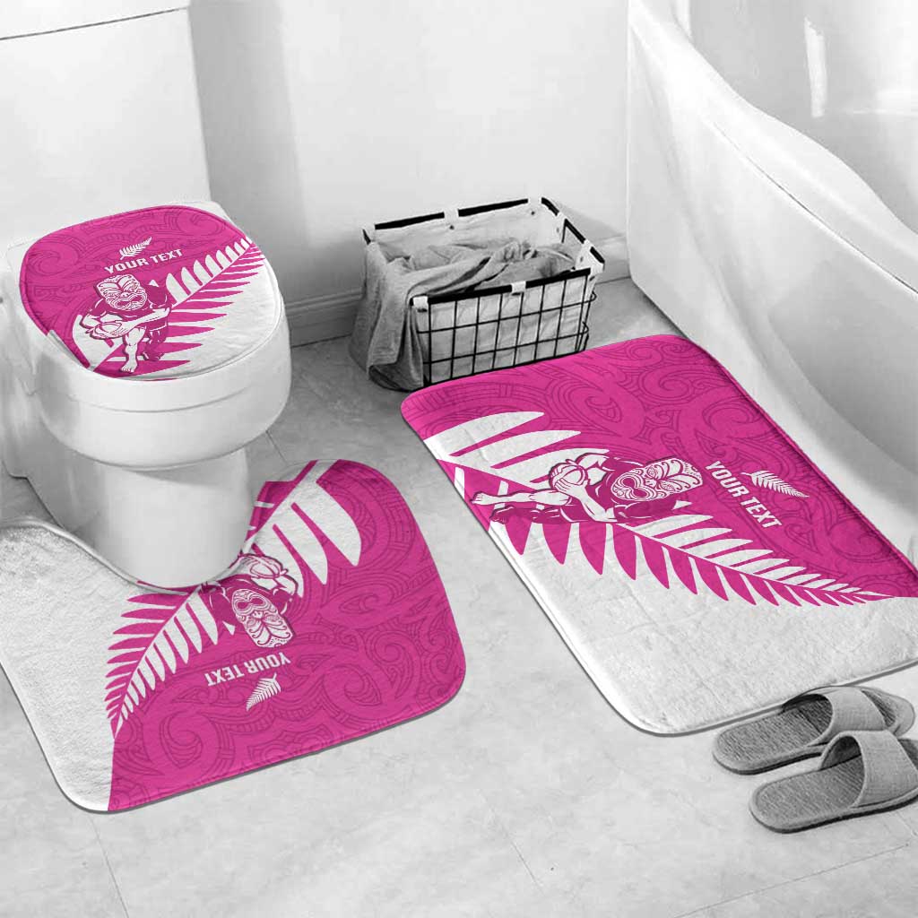New Zealand Silver Fern Rugby Custom Bathroom Set Go All Black Maori Pink Version - Aussie Hoodie