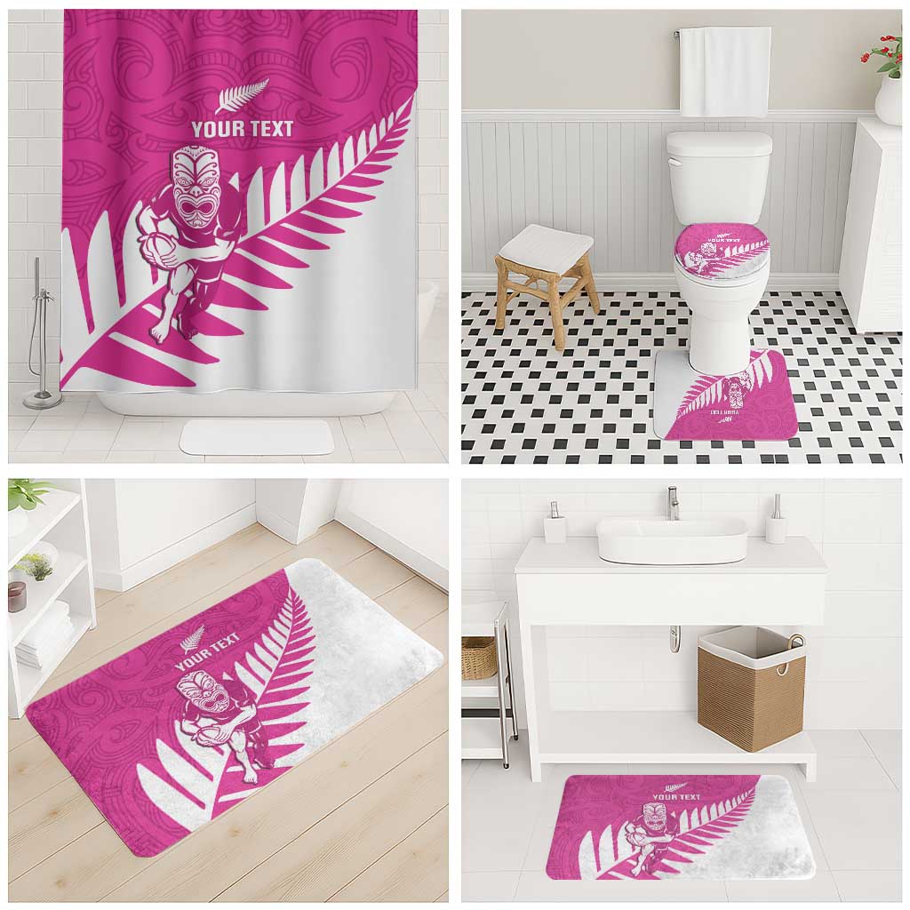 New Zealand Silver Fern Rugby Custom Bathroom Set Go All Black Maori Pink Version - Aussie Hoodie