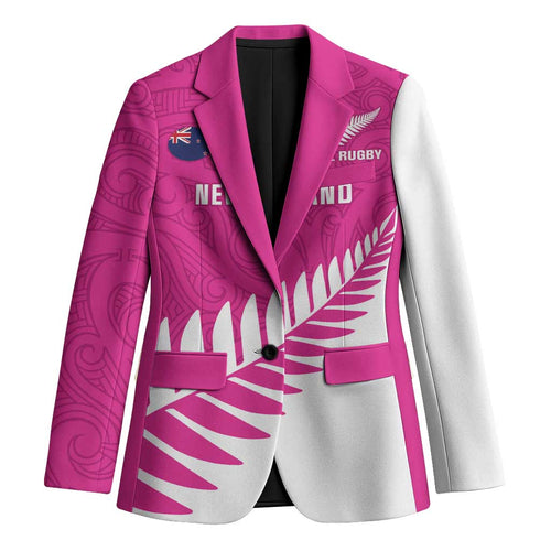 New Zealand Silver Fern Rugby Custom Blazer Go All Black Maori Pink Version - Aussie Hoodie