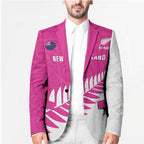 New Zealand Silver Fern Rugby Custom Blazer Go All Black Maori Pink Version - Aussie Hoodie
