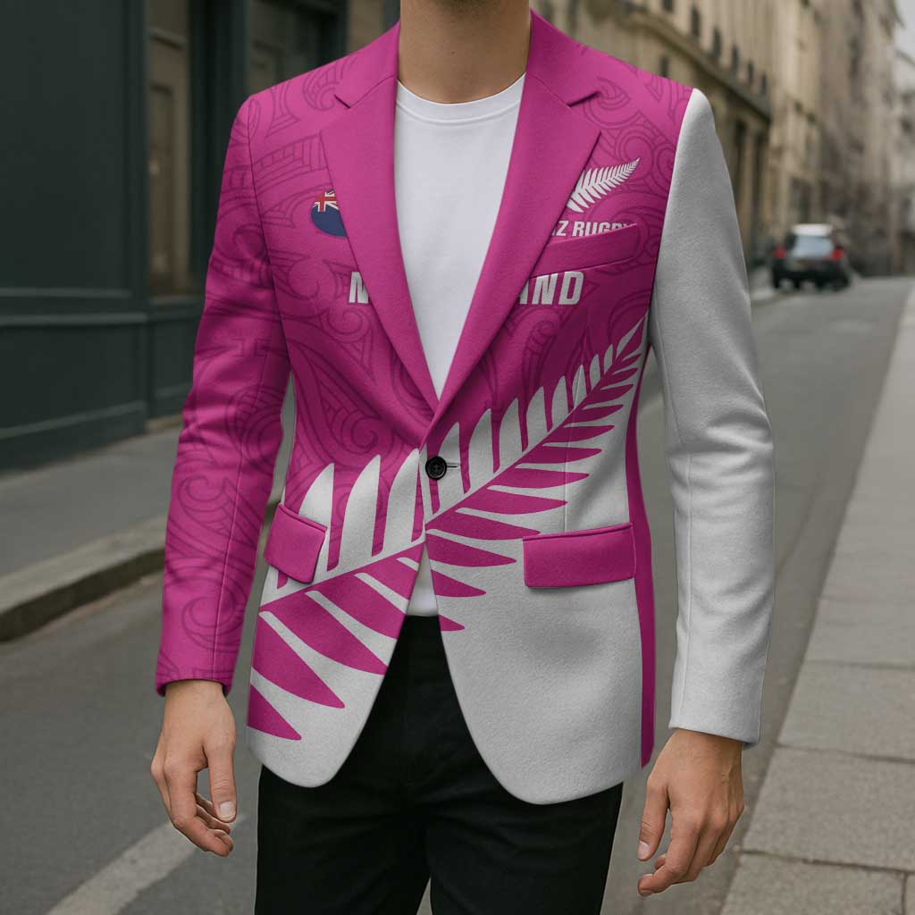 New Zealand Silver Fern Rugby Custom Blazer Go All Black Maori Pink Version - Aussie Hoodie