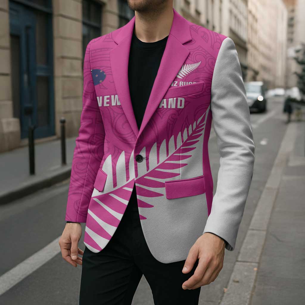 New Zealand Silver Fern Rugby Custom Blazer Go All Black Maori Pink Version - Aussie Hoodie