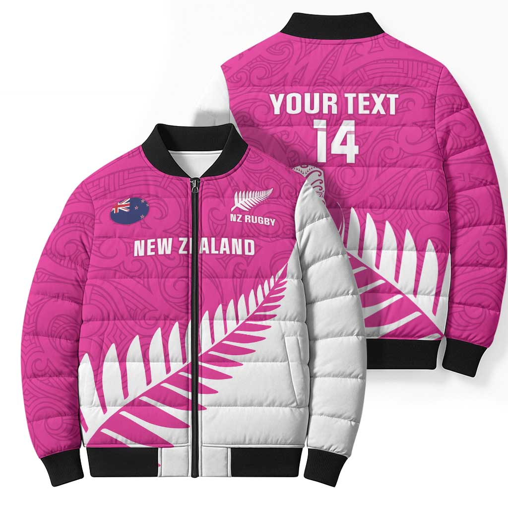 New Zealand Silver Fern Rugby Custom Bomber Puffer Jacket Go All Black Maori Pink Version - Aussie Hoodie
