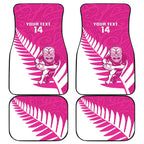 New Zealand Silver Fern Rugby Custom Car Mats Go All Black Maori Pink Version