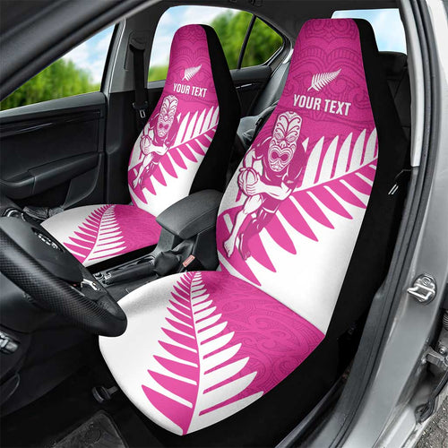 New Zealand Silver Fern Rugby Custom Car Seat Cover Go All Black Maori Pink Version