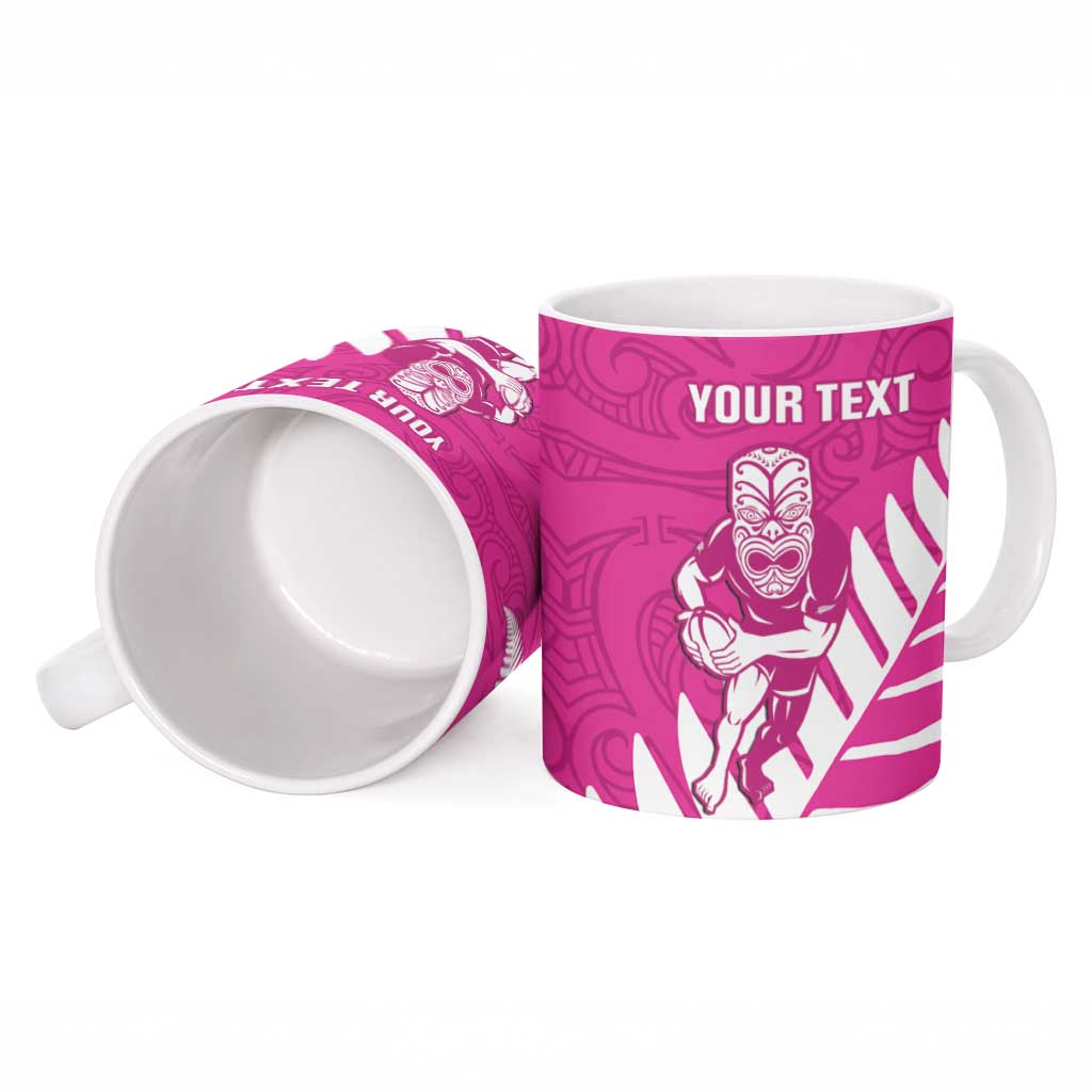 New Zealand Silver Fern Rugby Custom Ceramic Mug Go All Black Maori Pink Version - Aussie Hoodie