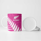 New Zealand Silver Fern Rugby Custom Ceramic Mug Go All Black Maori Pink Version - Aussie Hoodie