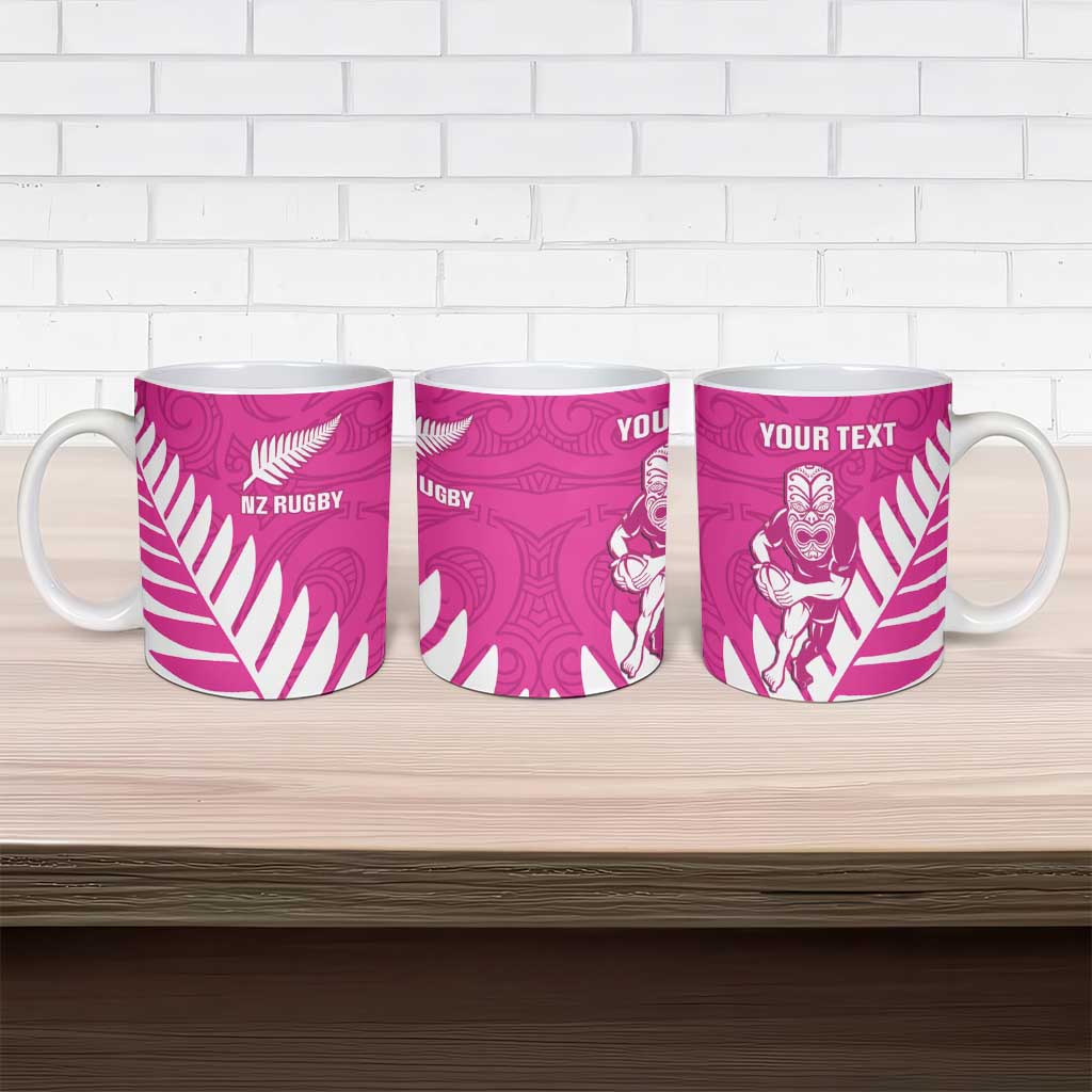 New Zealand Silver Fern Rugby Custom Ceramic Mug Go All Black Maori Pink Version - Aussie Hoodie