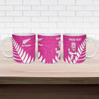 New Zealand Silver Fern Rugby Custom Ceramic Mug Go All Black Maori Pink Version - Aussie Hoodie