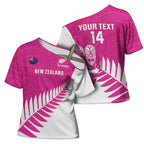 New Zealand Silver Fern Rugby Custom Cross Shoulder Shirt Go All Black Maori Pink Version - Aussie Hoodie
