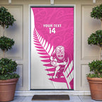 New Zealand Silver Fern Rugby Custom Door Cover Go All Black Maori Pink Version - Aussie Hoodie