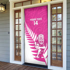 New Zealand Silver Fern Rugby Custom Door Cover Go All Black Maori Pink Version - Aussie Hoodie