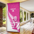 New Zealand Silver Fern Rugby Custom Door Cover Go All Black Maori Pink Version - Aussie Hoodie