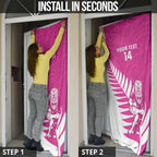 New Zealand Silver Fern Rugby Custom Door Cover Go All Black Maori Pink Version - Aussie Hoodie