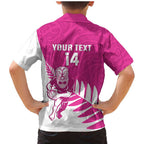 New Zealand Silver Fern Rugby Custom Family Matching Mermaid Dress and Hawaiian Shirt Go All Black Maori Pink Version