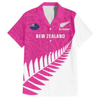 New Zealand Silver Fern Rugby Custom Family Matching Summer Maxi Dress and Hawaiian Shirt Go All Black Maori Pink Version