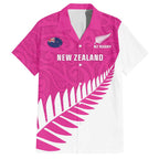 New Zealand Silver Fern Rugby Custom Hawaiian Shirt Go All Black Maori Pink Version