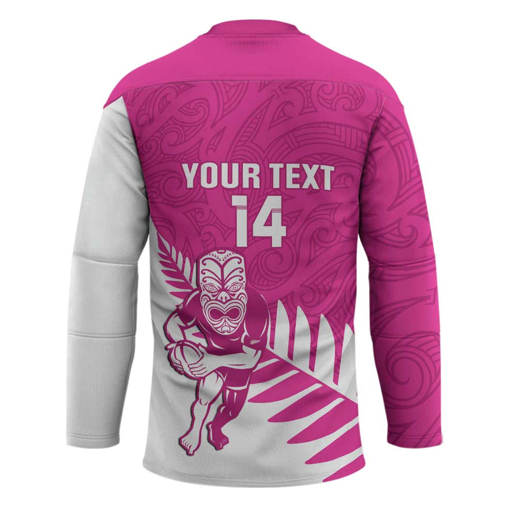 New Zealand Silver Fern Rugby Custom Hockey Jersey Go All Black Maori Pink Version - Aussie Hoodie
