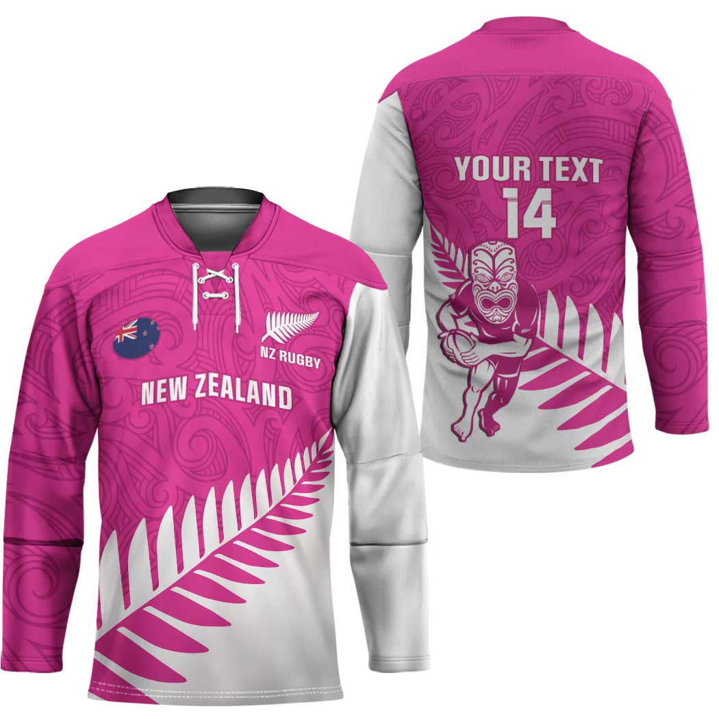 New Zealand Silver Fern Rugby Custom Hockey Jersey Go All Black Maori Pink Version - Aussie Hoodie